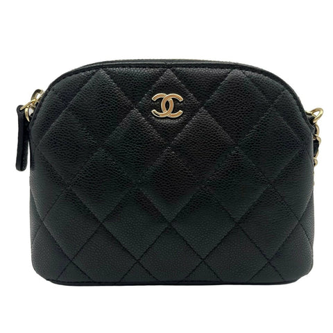 【中古】 CHANEL シャネル マトラッセ チェーン ショルダーバッグ ブラック キャビアスキン ゴールド金具 ランダム番(2021年~) 中古品 (CHANEL,matelasse,chain,shourderbag,caviaskin,black,gold,used)