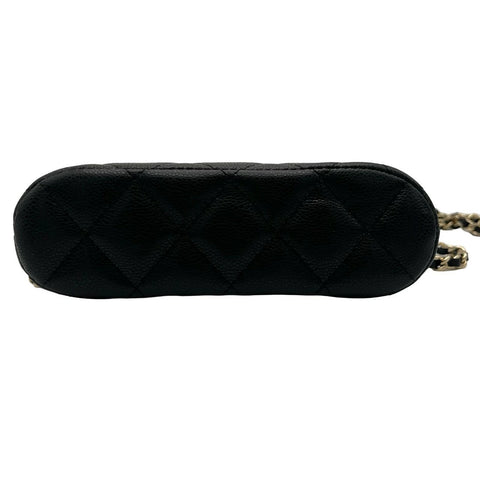 【中古】 CHANEL シャネル マトラッセ チェーン ショルダーバッグ ブラック キャビアスキン ゴールド金具 ランダム番(2021年~) 中古品 (CHANEL,matelasse,chain,shourderbag,caviaskin,black,gold,used)