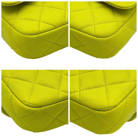 【中古】 CHANEL シャネル マトラッセ チェーン フォンケース ショルダーバッグ ライムグリーン ラムスキン グリーン系 シルバー金具 31番台(2021年) 中古品