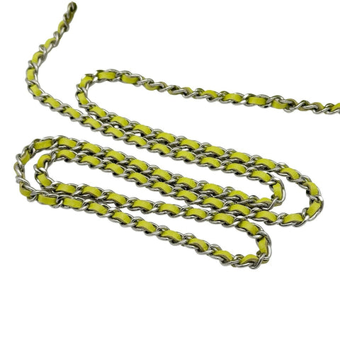 【中古】 CHANEL シャネル マトラッセ チェーン フォンケース ショルダーバッグ ライムグリーン ラムスキン グリーン系 シルバー金具 31番台(2021年) 中古品