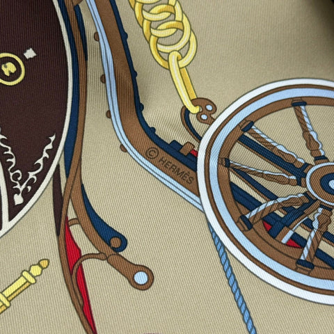 【新品未使用】 Hermes エルメス SCARF スカーフ カレ90 《ステイトリー・ホイールズ》 H004163S06 シルク100% レディース ギフト プレゼント