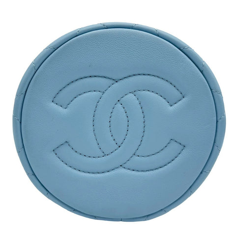 【中古】 CHANEL シャネル バケット ショルダーバッグ ライトブルー ラムスキン ブルー系 ゴールド金具 ランダム番(2021年~) ブランドバッグ ショルダーバッグ 中古品 (CHANEL,bucket,liteblue,lambskin,gold,shourderbag,used)