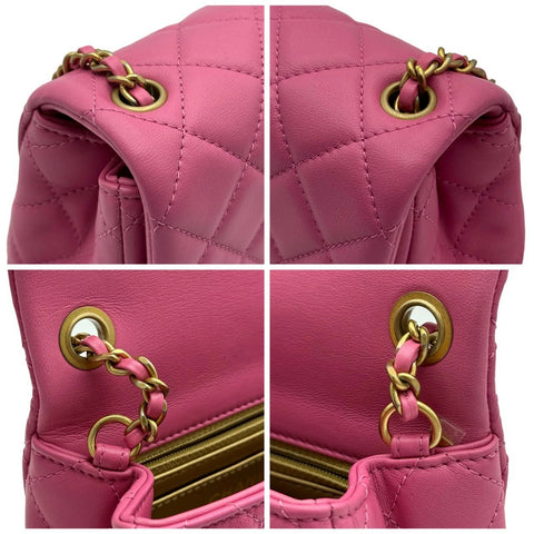 【中古】 CHANEL シャネル ミニマトラッセ チェーン ショルダーバッグ ピンク ラムスキン ピンク系 ゴールド金具 30番台(2020年) ブランドバッグ ショルダーバッグ 中古 (CHANEL,minimatelasse,pink,lambskin,gold,shourderbag,used)