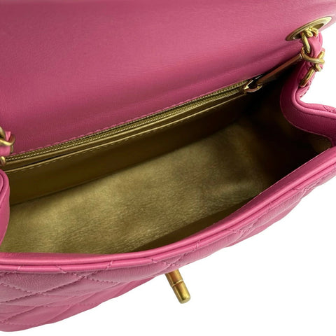 【中古】 CHANEL シャネル ミニマトラッセ チェーン ショルダーバッグ ピンク ラムスキン ピンク系 ゴールド金具 30番台(2020年) ブランドバッグ ショルダーバッグ 中古 (CHANEL,minimatelasse,pink,lambskin,gold,shourderbag,used)