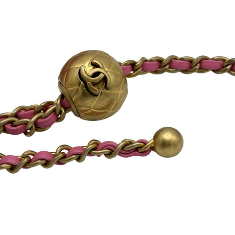 【中古】 CHANEL シャネル ミニマトラッセ チェーン ショルダーバッグ ピンク ラムスキン ピンク系 ゴールド金具 30番台(2020年) ブランドバッグ ショルダーバッグ 中古 (CHANEL,minimatelasse,pink,lambskin,gold,shourderbag,used)