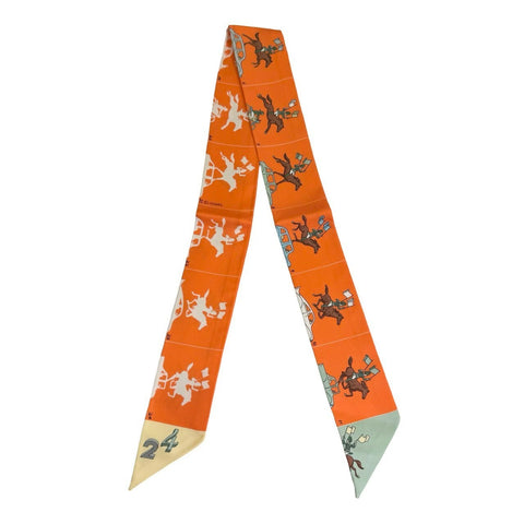 【新品未使用】Hermes エルメス TWILLY ツイリー 《エルメス・パラード》 H064150S04 シルク100% レディース プレゼント ギフト