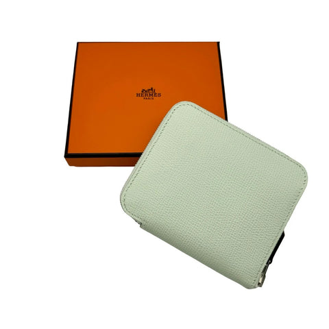 【中古】 Hermès エルメス アザップシルクイン コンパクト ヴェールフィズ エプソン シルバー金具 W刻(2024年) ブランド財布 ウォレット