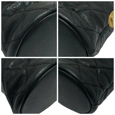 【中古】 CHANEL シャネル マトラッセ チェーンバケットバッグ チェーンショルダー キャビアスキン ブラック系 ゴールド金具 ランダム番(2021年~) ブランドバッグ 中古品 (CHANEL,MATELASSE,black,caviarskin,chain,bucketbag,used)