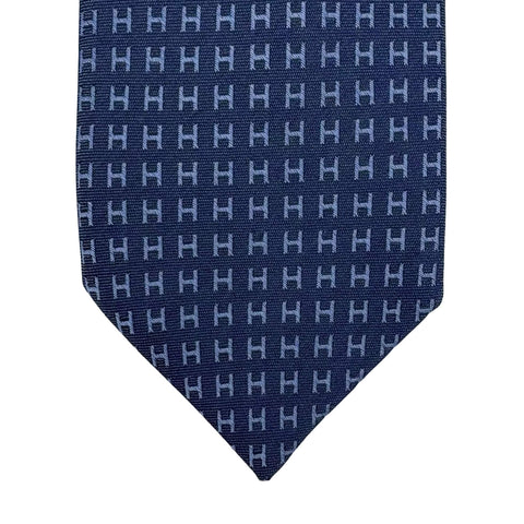 【新品未使用】Hermes エルメス ネクタイ シルク100% ネイビー 紺 メンズ プレゼント