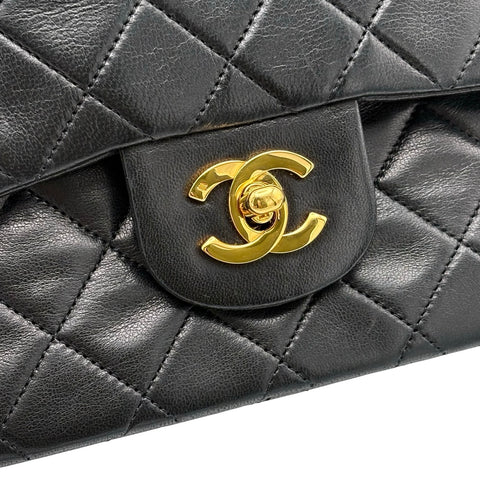【中古】 CHANEL シャネル MATELASSE CHAIN SHOULDER BAG マトラッセ チェーンショルダーバッグ チェーンショルダー 1番台(1989-1991年) ブラック ラムスキン ヴィンテージ 中古 USED バッグ