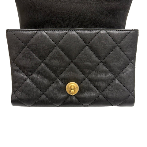 【中古】 CHANEL シャネル MATELASSE マトラッセチェーンショルダー ショルダーバッグ 28番台(2019年) BLACK レザー 中古 USED バッグ