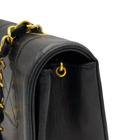【中古】 CHANEL シャネル MATELASSE CHAIN SHOULDER BAG マトラッセチェーンショルダーバッグ ショルダーバッグ 1番台*(1990年) ブラック ラムスキン 中古 USED バッグ