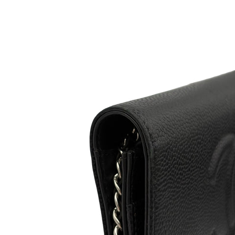【中古】 CHANEL シャネル CHAIN WALLET チェーンウォレット ショルダーバッグ 19番台(2013~2015年) ブラック キャビアスキン 中古 USED バッグ