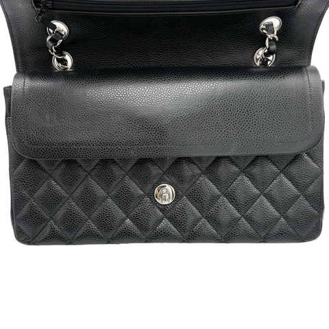 【中古】 CHANEL シャネル MATELASSE マトラッセ ダブルフラップ チェーンショルダー 18番台(2014年) ブラック キャビアスキン 中古 USED バッグ