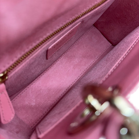 【中古】 Christian Dior クリスチャン ディオール Lady Dior My ABCDior BAG SMALL Lady Dior My ABCDior バッグ スモール ハンドバッグ ショルダーバッグ 29XMA-0223(2023年) ピンク系 ラムスキン 中古 USED バッグ
