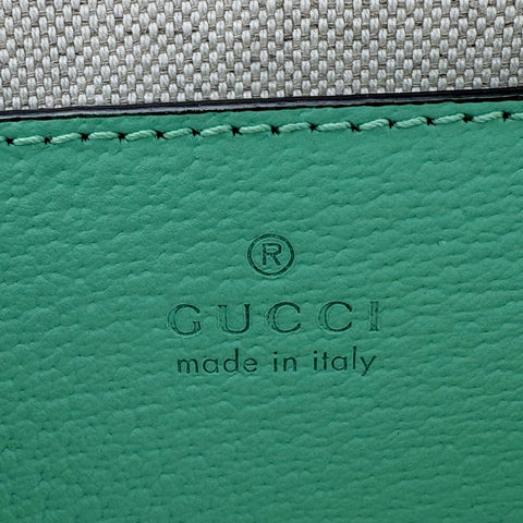 【美品】 GUCCI グッチ JUMBO GG BAG ジャンボ GG ショルダーバッグ グリーン系 キャンバス X レザー 中古 USED バッグ