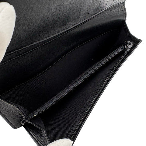 【中古】 CHANEL シャネル SO BLACK V WALLET Vステッチ 長財布 小物 ブラック ラムスキン 中古