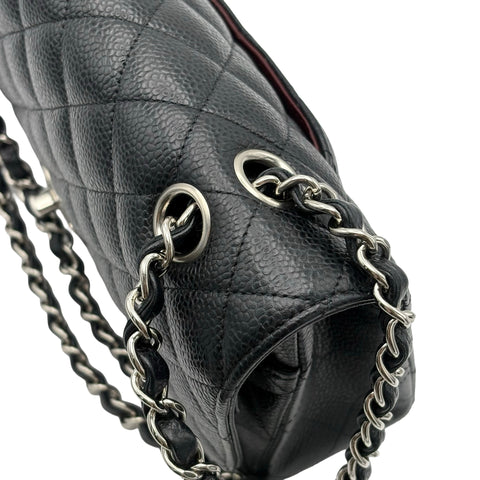 【中古】 CHANEL シャネル MATELASSE 25 BAG マトラッセ 25 ダブルフラップ ショルダーバッグ 26番台(2018年) ブラック キャビアスキン 中古 USED バッグ