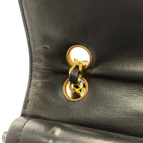 【中古】CHANEL シャネル MATELASSE DOUBLE FLAG SHOULDER BAG マトラッセダブルフラップチェーン ショルダーバッグ 2番台(1993~1994年) ヴィンテージ ブラック ラムスキン 中古 USED バッグ