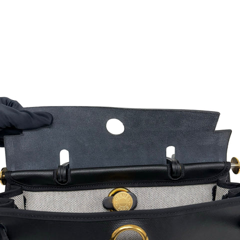 【中古】 Hermes エルメス HERBAG 31 エールバッグ31 ショルダーバッグ B刻(2023年) ブラック トワルアッシュ・ベルリンヌ×レザー 中古 USED バッグ