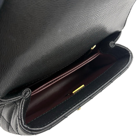 【中古】 CHANEL シャネル COCO HANDLE XXS ココハンドル XXS ハンドバッグ ショルダーバッグ ランダム番(2021年~) ブラック キャビアスキン 中古 USED バッグ
