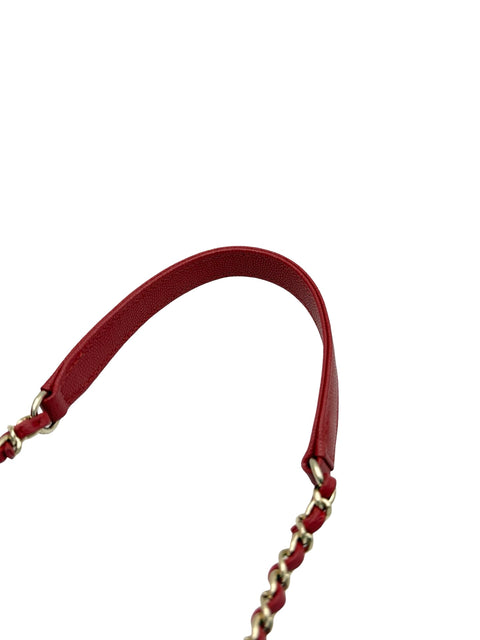 【中古】 CHANEL シャネル COCO HANDLE ココハンドル ハンドバッグ ショルダーバッグ ICチップ(2021年~) レッド キャビアスキン 中古 USED バッグ