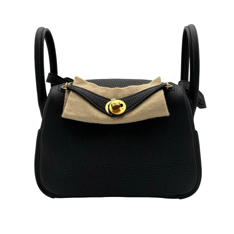 【新品未使用】 Hermes エルメス MINILINDY ミニリンディ ショルダーバッグ W刻印(2024年) ブラック トリヨン 新品未使用 NEW 銀座分類