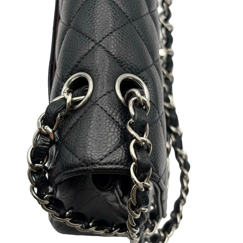 【中古】 CHANEL シャネル MATELASSE マトラッセ ダブルフラップ チェーンショルダー 18番台(2014年) ブラック キャビアスキン 中古 USED バッグ