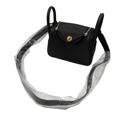 【未使用】Hermes エルメス MINI LINDY ミニリンディ ショルダーバッグ W刻(2024年) ブラック トリヨン 未使用 BLACK CLEMENCE NEW バッグ