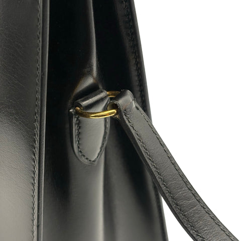 【中古】 Hermes エルメス KELLY SPORTS PM ケリースポーツPM ショルダーバッグ 〇P刻(1986年) ブラック ボックスカーフ ヴィンテージ 中古 USED バッグ