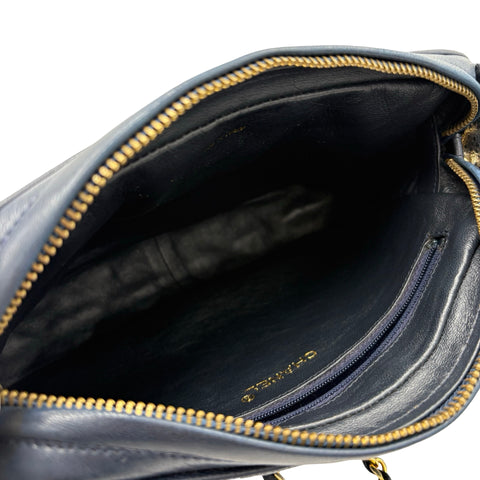 【中古】 CHANEL シャネル COCOMARK SHOULDER BAG フリンジタッセルチャームショルダーバッグ 1番台(2013年) ネイビー ラムスキン 中古 USED バッグ