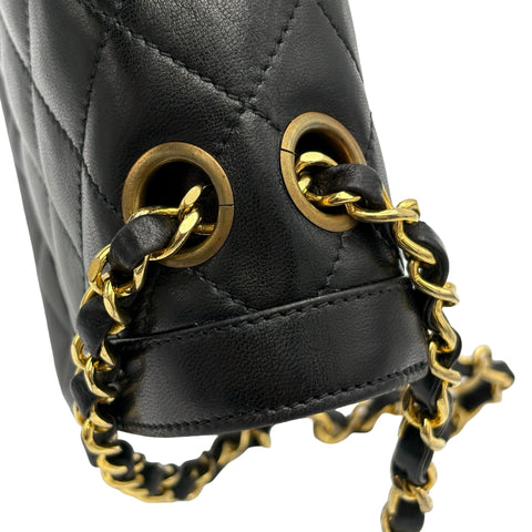 【中古】CHANEL シャネル MATELASSE DOUBLE FLAG SHOULDER BAG マトラッセダブルフラップチェーン ショルダーバッグ 2番台(1993~1994年) ヴィンテージ ブラック ラムスキン 中古 USED バッグ