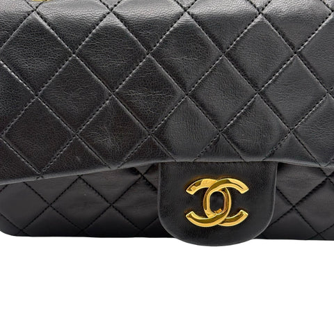 【中古】 CHANEL シャネル MATELASSE CHAIN SHOULDER BAG マトラッセ チェーンショルダーバッグ チェーンショルダー 1番台(1989-1991年) ブラック ラムスキン ヴィンテージ 中古 USED バッグ