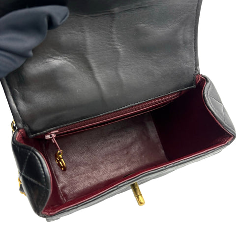 【中古】 CHANEL シャネル MATELASSE CHAINSHOULDERBAG チェーンショルダーバッグ ショルダーバッグ 2番台(1993-1994年) ブラック ラムスキン ヴィンテージ 中古 USED バッグ