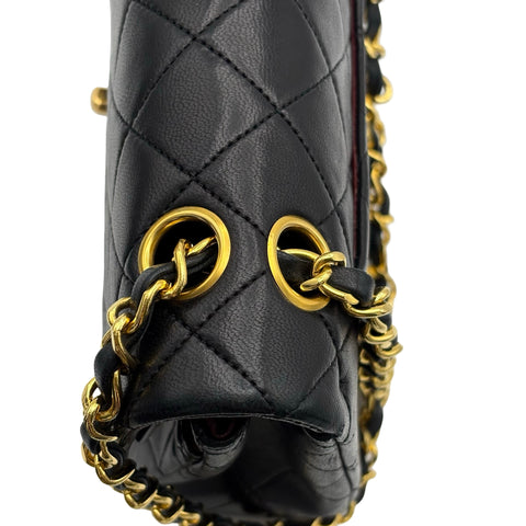 【中古】 CHANEL シャネル MATELASSE CHAIN SHOULDER BAG マトラッセ チェーンショルダーバッグ チェーンショルダー 1番台(1989-1991年) ブラック ラムスキン ヴィンテージ 中古 USED バッグ