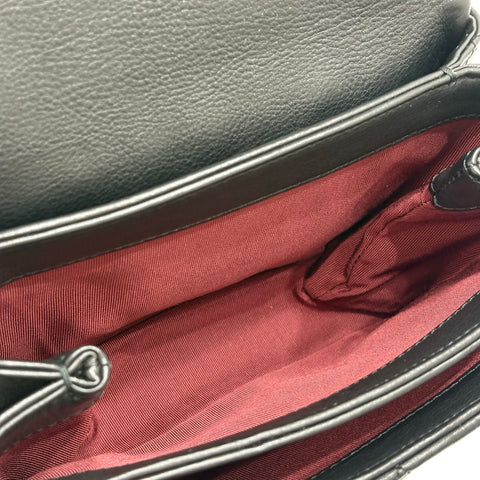 【中古】 CHANEL シャネル MATELASSE マトラッセチェーンショルダー ショルダーバッグ 28番台(2019年) BLACK レザー 中古 USED バッグ