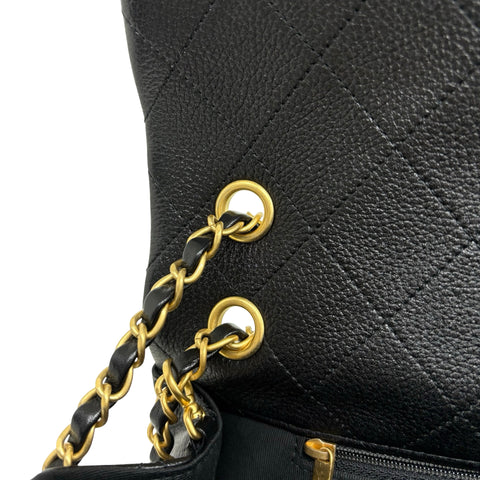 【美品】 CHANEL シャネル MATELASSE CHAIN SHOULDER BAG マトラッセチェーンショルダー40 ショルダーバッグ ICチップ(2021年∼) ブラック キャビアスキン 中古 USED バッグ