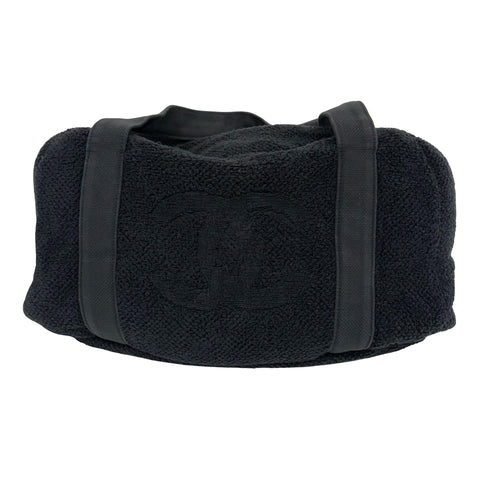 【中古】 CHANEL シャネル ビーチバッグ  タオル ポーチ 三点セット ブラック ブランドバッグ   中古品