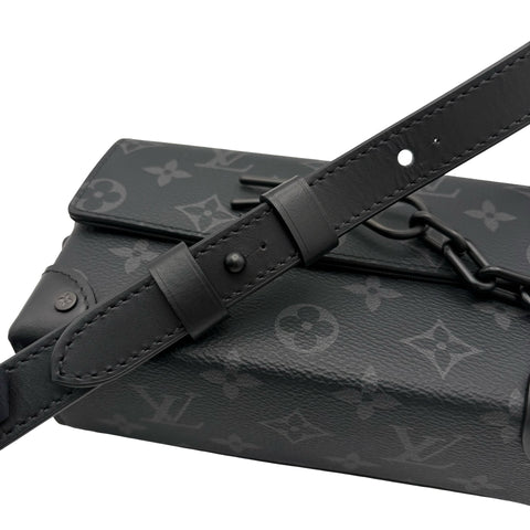 【美品】 LOUIS VUITTON ルイ・ヴィトン STEAMER WEARABLE WALLET スティーマー・ウェアラブル ウォレット ショルダーバッグ ICチップ(2021年~) ブラック モノグラム・エクリプス キャンバス 美品 USED バッグ