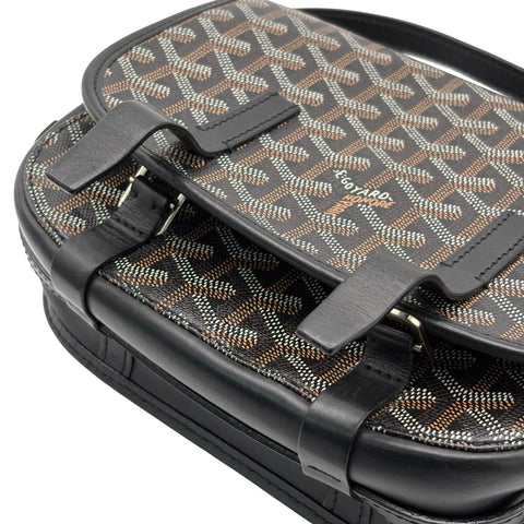【中古】 GOYARD ゴヤール BELVEDERE PM ベルヴェデルPM ショルダーバッグ ブラック PVC×レザー 中古 USED バッグ