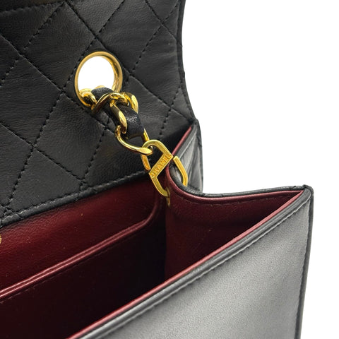 【中古】 CHANEL シャネル TRAPEZOID トラペゾヘド チェーンショルダー 1番台(1989-1991年) ブラック ラムスキン 中古 USED バッグ