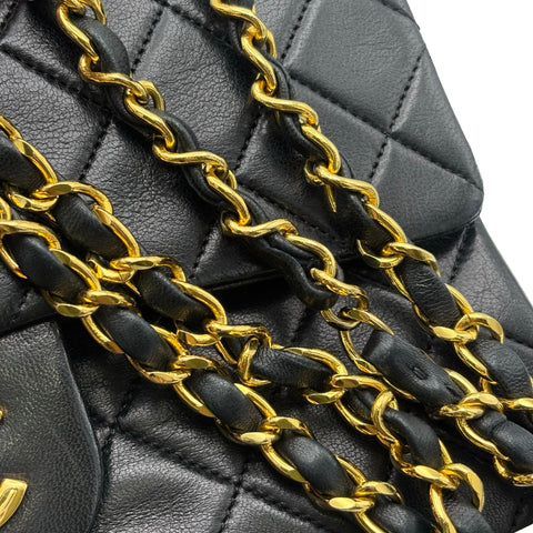 【中古】 CHANEL シャネル MATELASSE CHAIN SHOULDER BAG マトラッセ チェーンショルダーバッグ チェーンショルダー 1番台(1989-1991年) ブラック ラムスキン ヴィンテージ 中古 USED バッグ