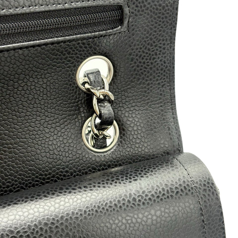 【中古】 CHANEL シャネル MATELASSE マトラッセ ダブルフラップ チェーンショルダー 18番台(2014年) ブラック キャビアスキン 中古 USED バッグ
