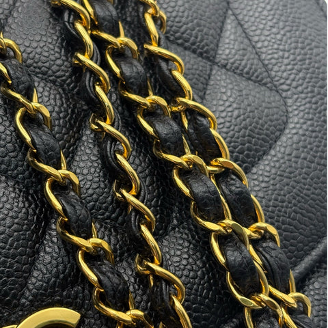 【中古】 CHANEL シャネル MATELASSE DIANA FLAP CHAIN SHOULDER BAG マトラッセダイアナフラップチェーンショルダーバッグ 3番台(1995年) ブラック キャビアスキン 中古 USED バッグ