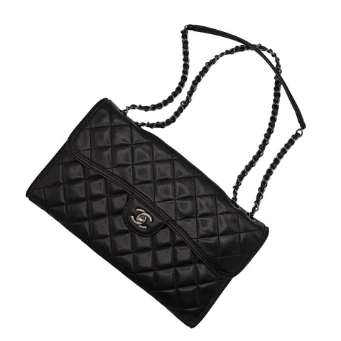 【中古】 CHANEL シャネル CHAINSHOULDERBAG チェーンショルダーバッグ ショルダーバッグ 18番台(2013-2014年) ブラック ラムスキン 中古 USED バッグ