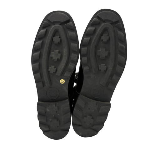 【中古】 CHANEL シャネル COCOMARK LACE-UP BOOTS ココマークレースアップブーツ 37 USED 中古 VINTAGE ITEM SHOES 靴