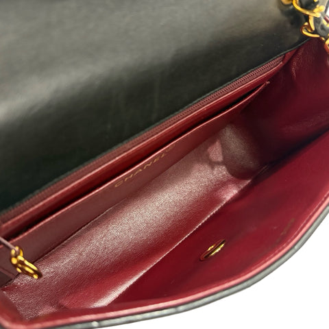 【中古】 CHANEL シャネル MADEMOISELLE マドモアゼル ショルダーバッグ 3番台(1995年) ブラック ラムスキン USED USED バッグ