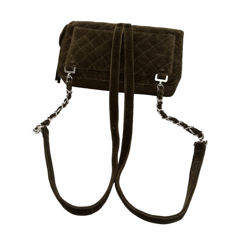 【中古】 CHANEL シャネル MATELASSE VELOUR BACK PACK マトラッセベロアバッグパック バックパック 4番台(1996-1998年) カーキ ベロア USED USED バッグ