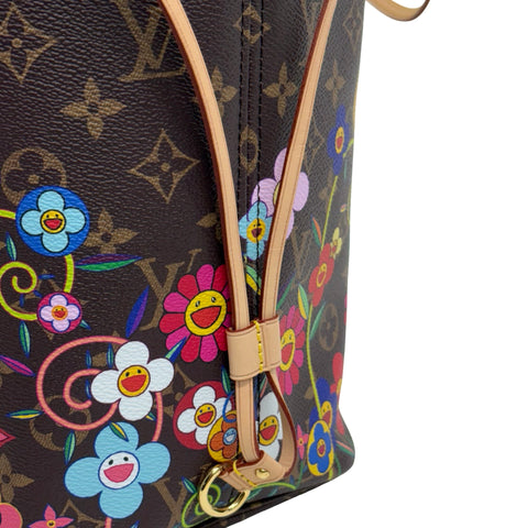 【美品】 LV×TM ルイヴィトン×村上隆 NEVERFULLMM(M13271) ネヴァーフルMM トートバッグ ICチップ(2021年~) モノグラム キャンバス 中古 USED バッグ