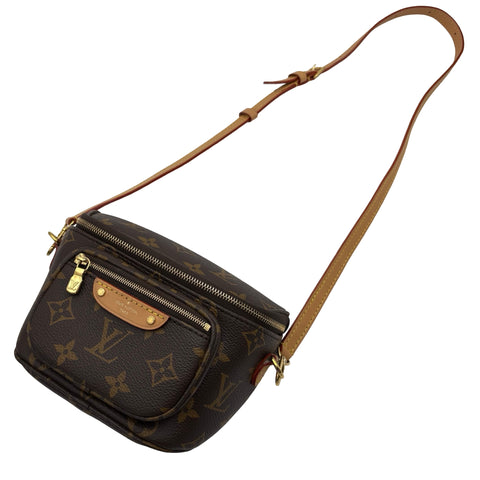 【中古】 LOUIS VUITTON ルイ・ヴィトン M82335 ミニ バムバッグ ショルダーバッグ ICチップ モノグラム キャンバス 中古 USED バッグ